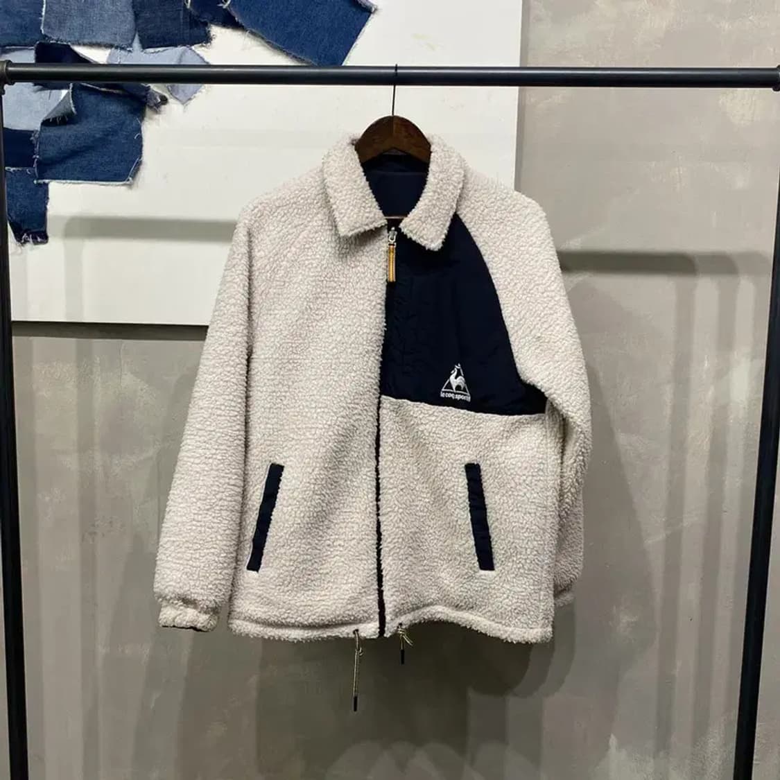 (90) 르꼬끄 캐주얼 리버시블 양면 뽀글이 후리스 자켓 상품이미지1