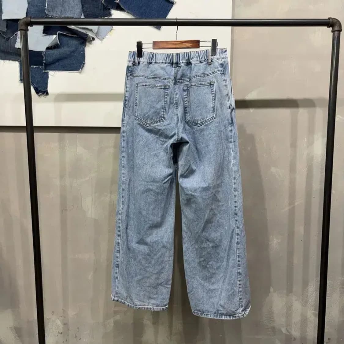 (28~30인치) 낫포너드 스트릿 밴딩 핀턱 연청바지 데님팬츠 상품이미지3