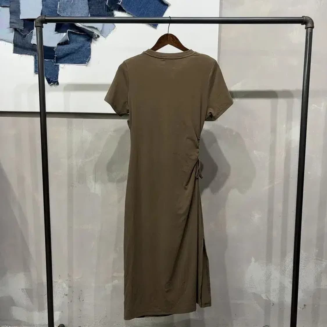 (95) QIAOLA 여성 드레이프 반팔 원피스 상품이미지4