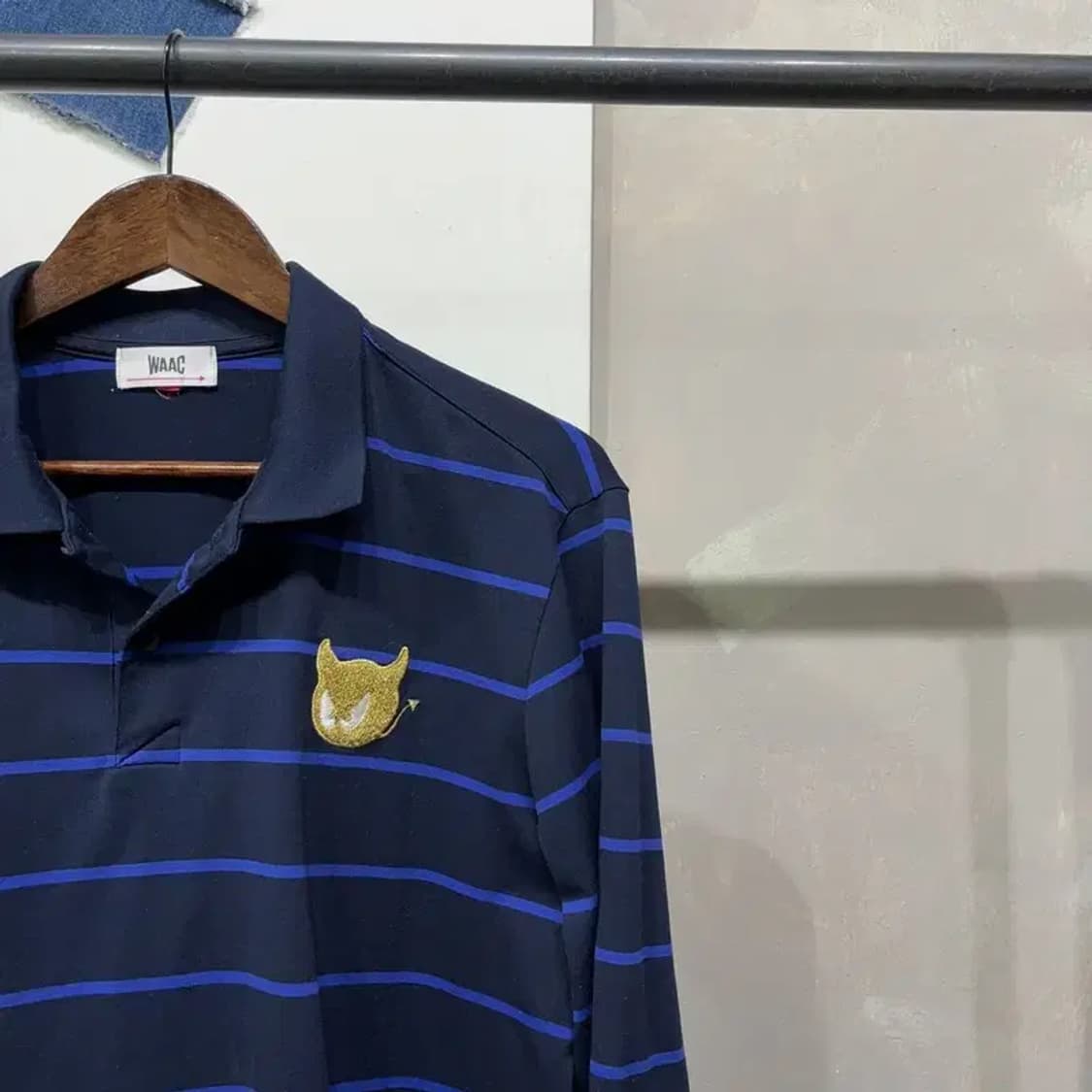 (100) 왁 골프 캐주얼 기능성 스트라이프 긴팔카라티 상품이미지3