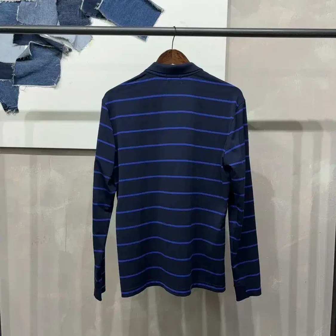 (100) 왁 골프 캐주얼 기능성 스트라이프 긴팔카라티 상품이미지4