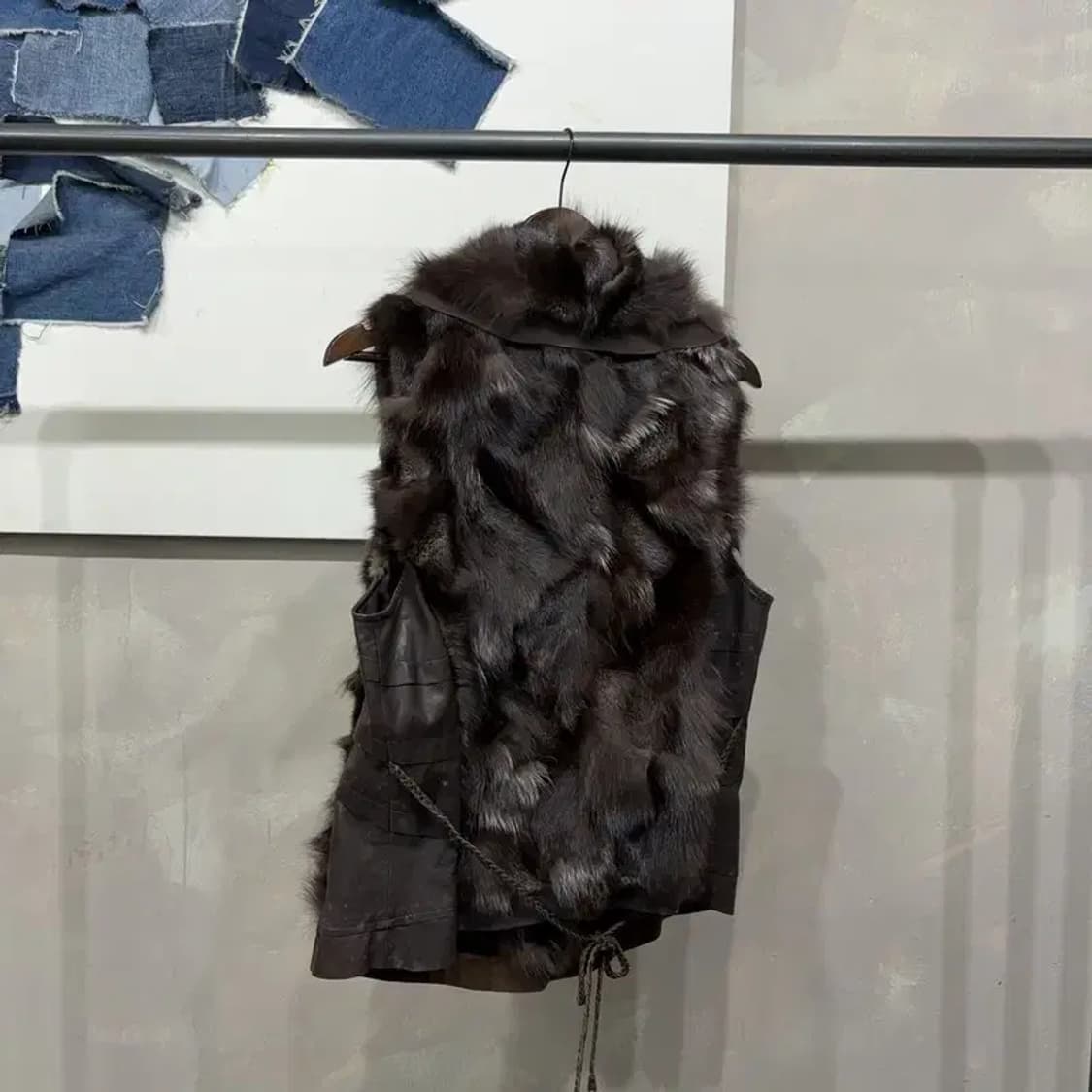 (95) 크로커다일 여성 여우털 양가죽 조끼 상품이미지4
