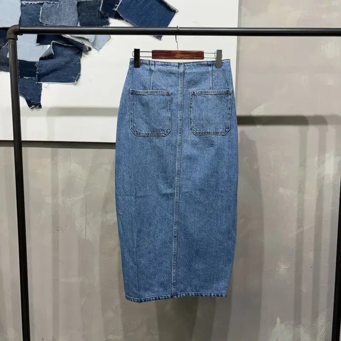 (24인치) 자라 ZARA 여성 데님 버튼 롱 청스커트 치마 상품이미지4