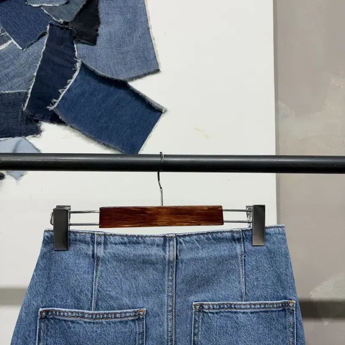 (24인치) 자라 ZARA 여성 데님 버튼 롱 청스커트 치마 상품이미지5