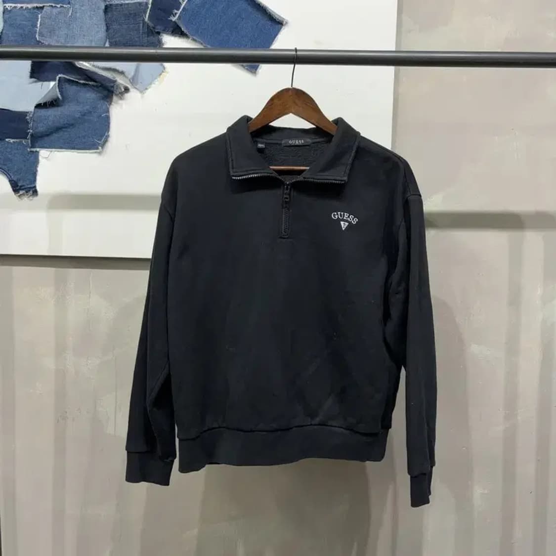 (90) 게스 여성 하프집업 기모 맨투맨 긴팔티 상품이미지1