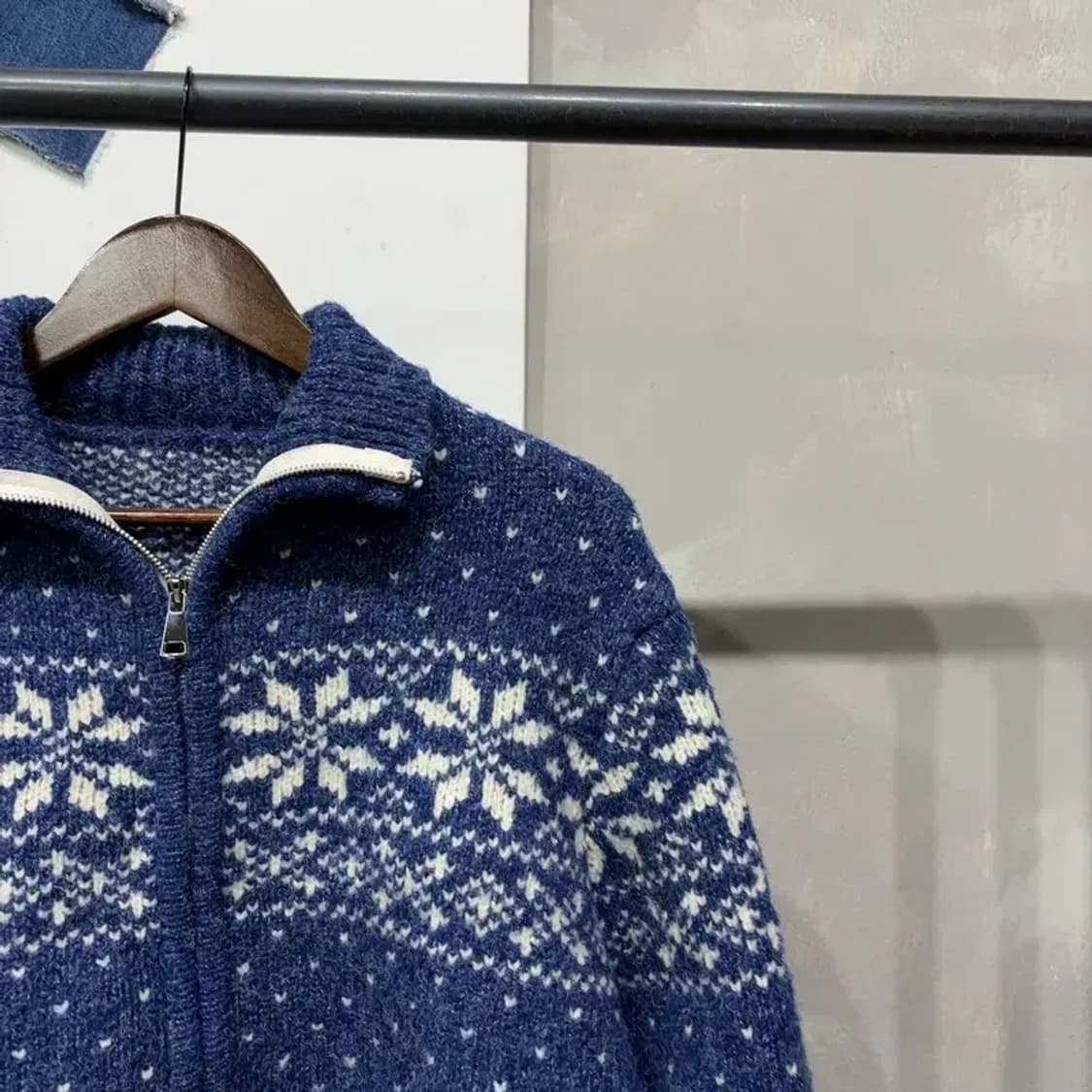 (95) VINTAGE 여성 크롭 코위찬 니트집업 상품이미지3