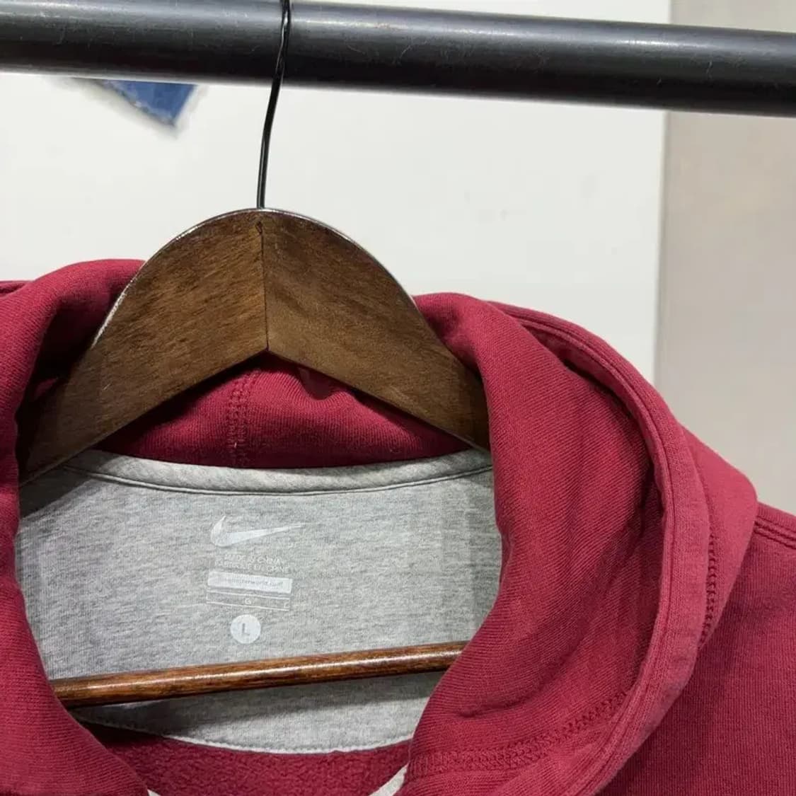 (100) 나이키 캐주얼 스트릿 버건디 기모 후드집업 자켓 상품이미지2