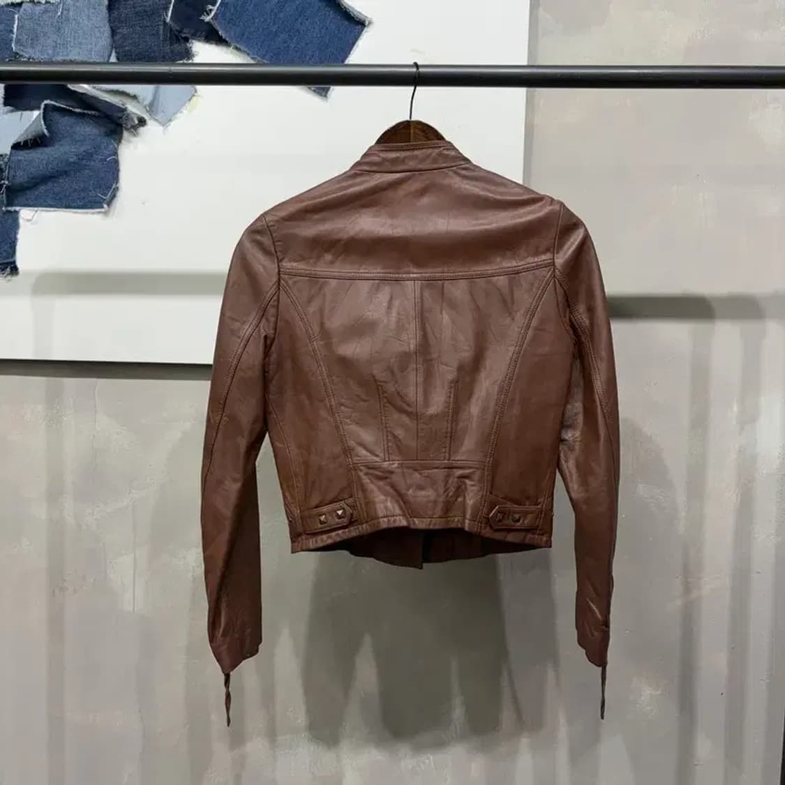 (85) NAFNAF 여성 빈티지 양가죽 라이더 자켓 상품이미지4