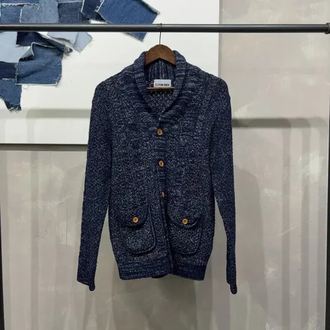 (100) 티아이포맨 캐주얼 클래식 케이블 숄카라 니트 가디건 상품이미지1