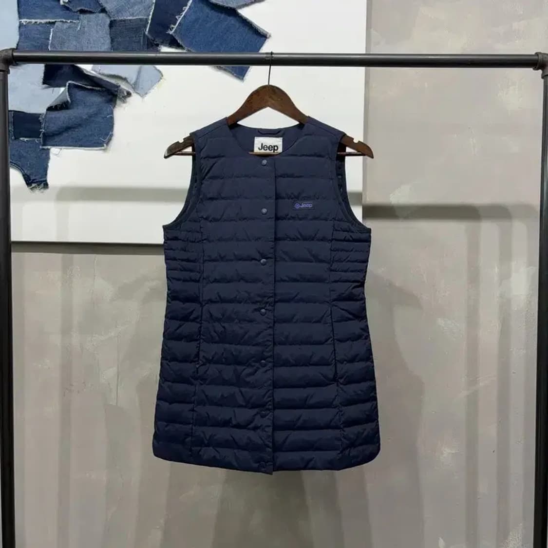 (95) 지프 여성 캐주얼 오리털 덕다운 롱 경량패딩 조끼 상품이미지1