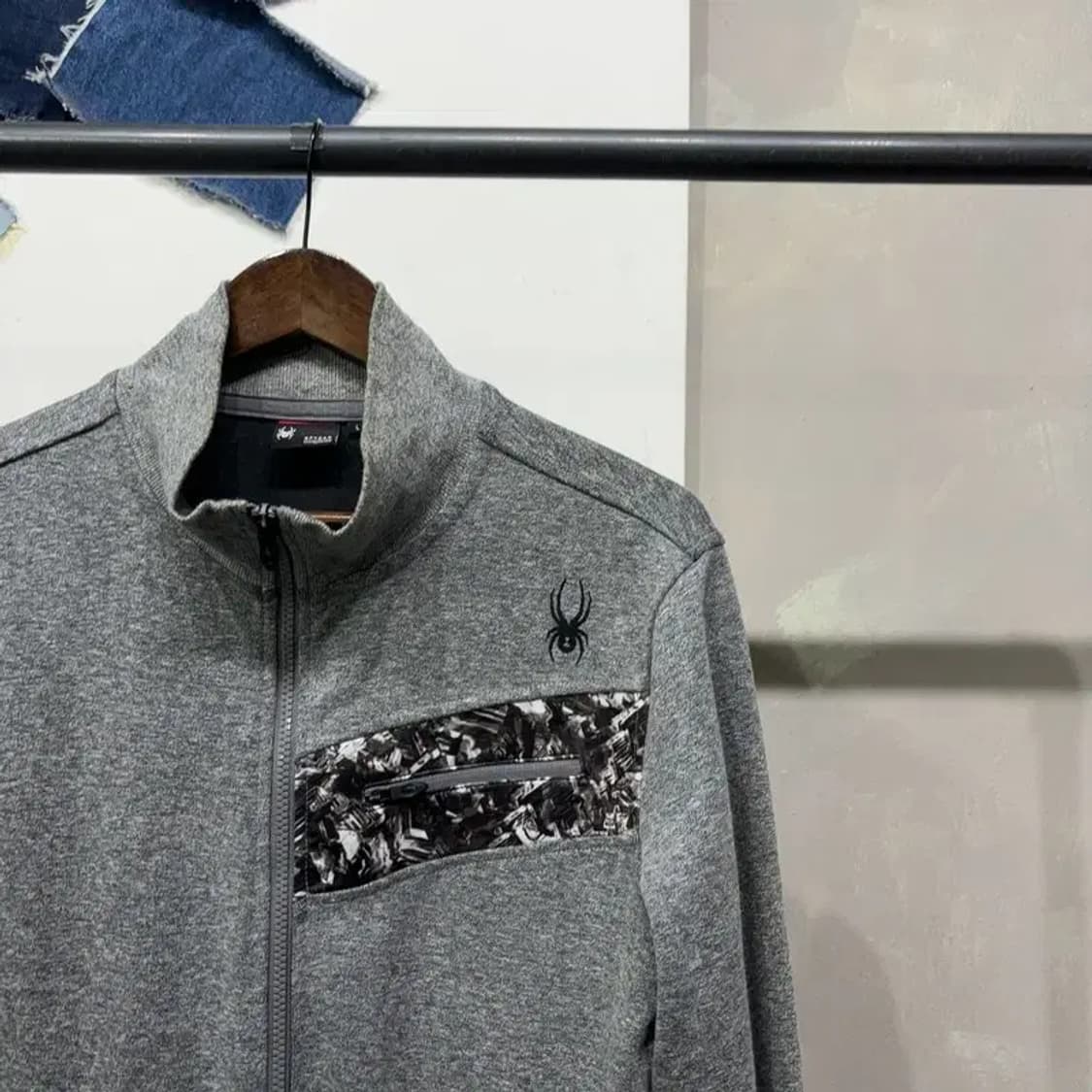 (100) 스파이더 캐주얼 스트릿 프린팅 저지 집업 자켓 상품이미지3