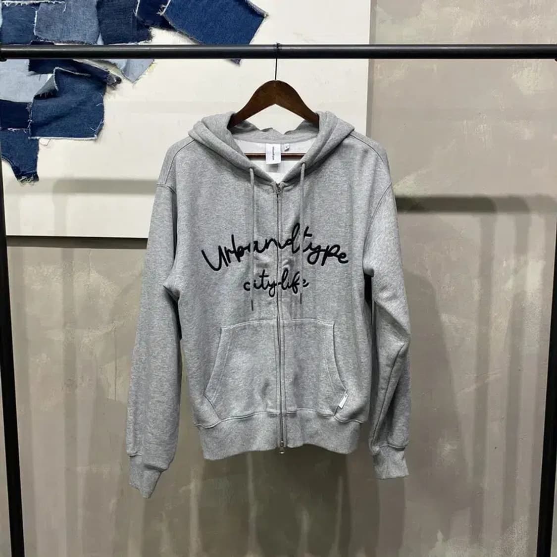 (100) 어반디타입 스트릿 자수 후드집업 자켓 상품이미지1