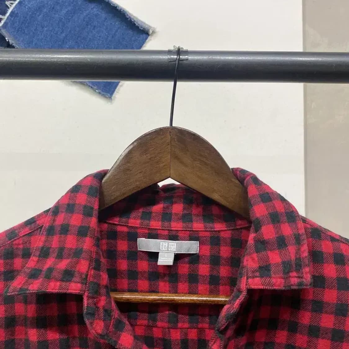 (100) 유니클로 캐주얼 체크 셔츠 남방 상품이미지2