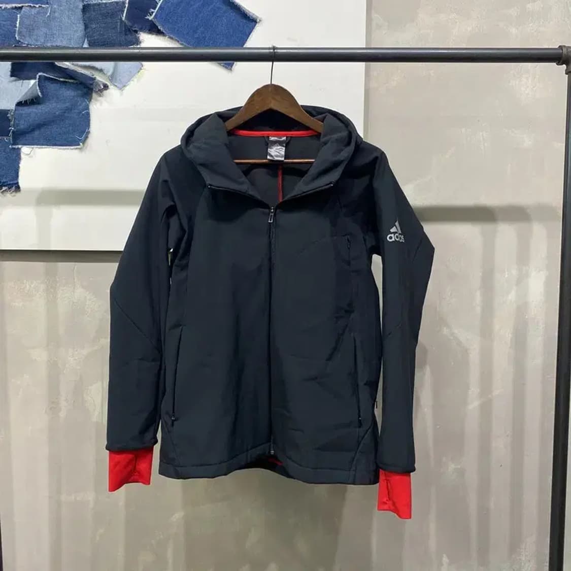 (105) 아디다스 캐주얼 스포츠 기모 바람막이 자켓 상품이미지1