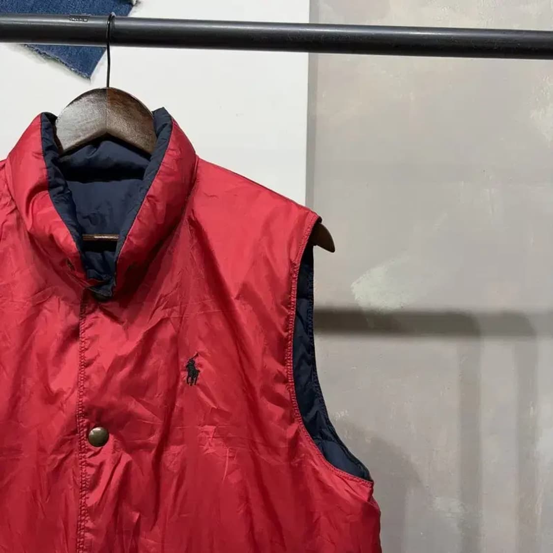 (100) 폴로 랄프로렌 리버시블 양면 로고 자수 패딩 조끼 상품이미지7