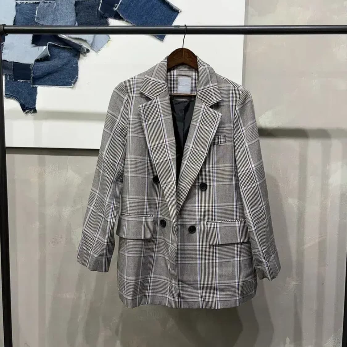 (85) 에잇세컨즈 여성 캐주얼 더블 체크 자켓 블레이저 상품이미지1