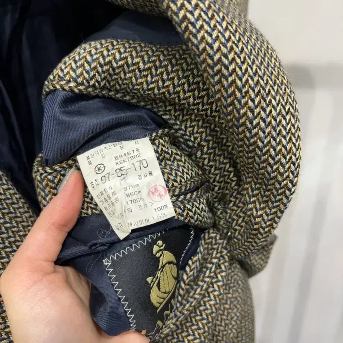 (100) 랑방 명품 빈티지 올드스쿨 캐시미어 블레이저 자켓 상품이미지5