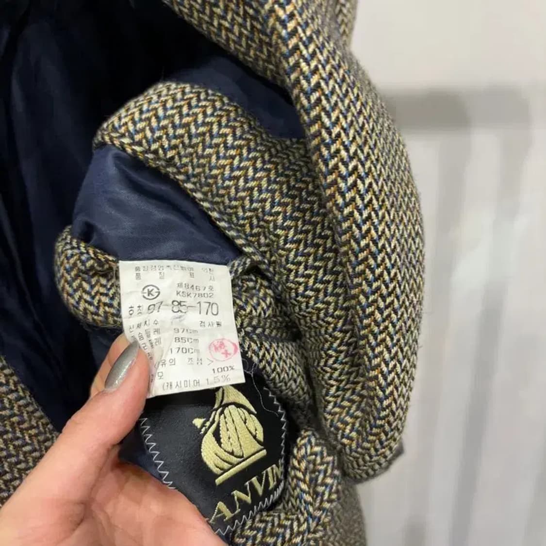 (100) 랑방 명품 빈티지 올드스쿨 캐시미어 블레이저 자켓 상품이미지6