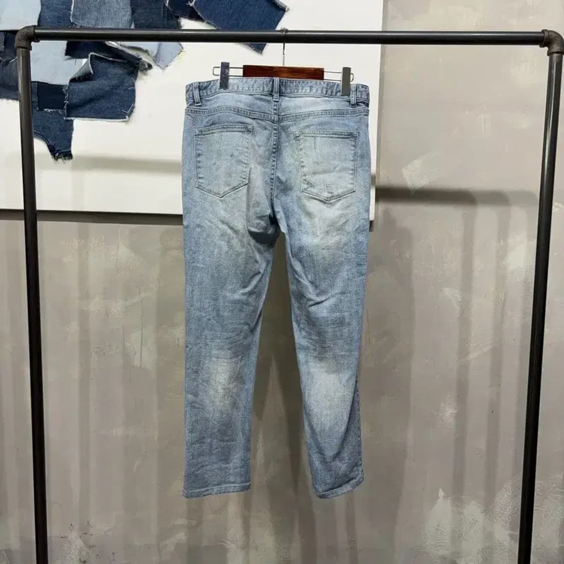 (32인치) 지오다노 스판 워싱 9부 청바지 데님팬츠 상품이미지3