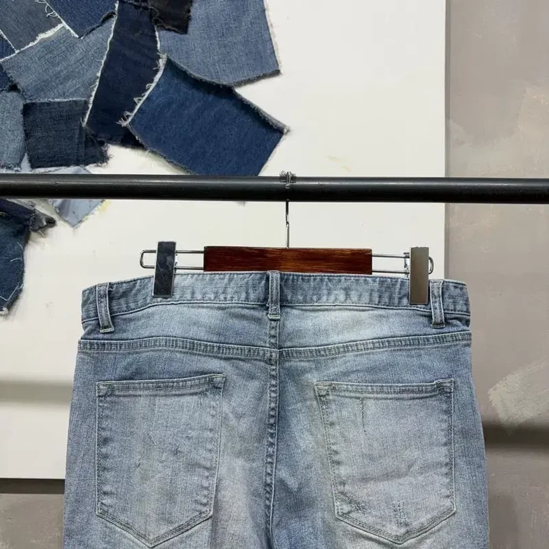 (32인치) 지오다노 스판 워싱 9부 청바지 데님팬츠 상품이미지4