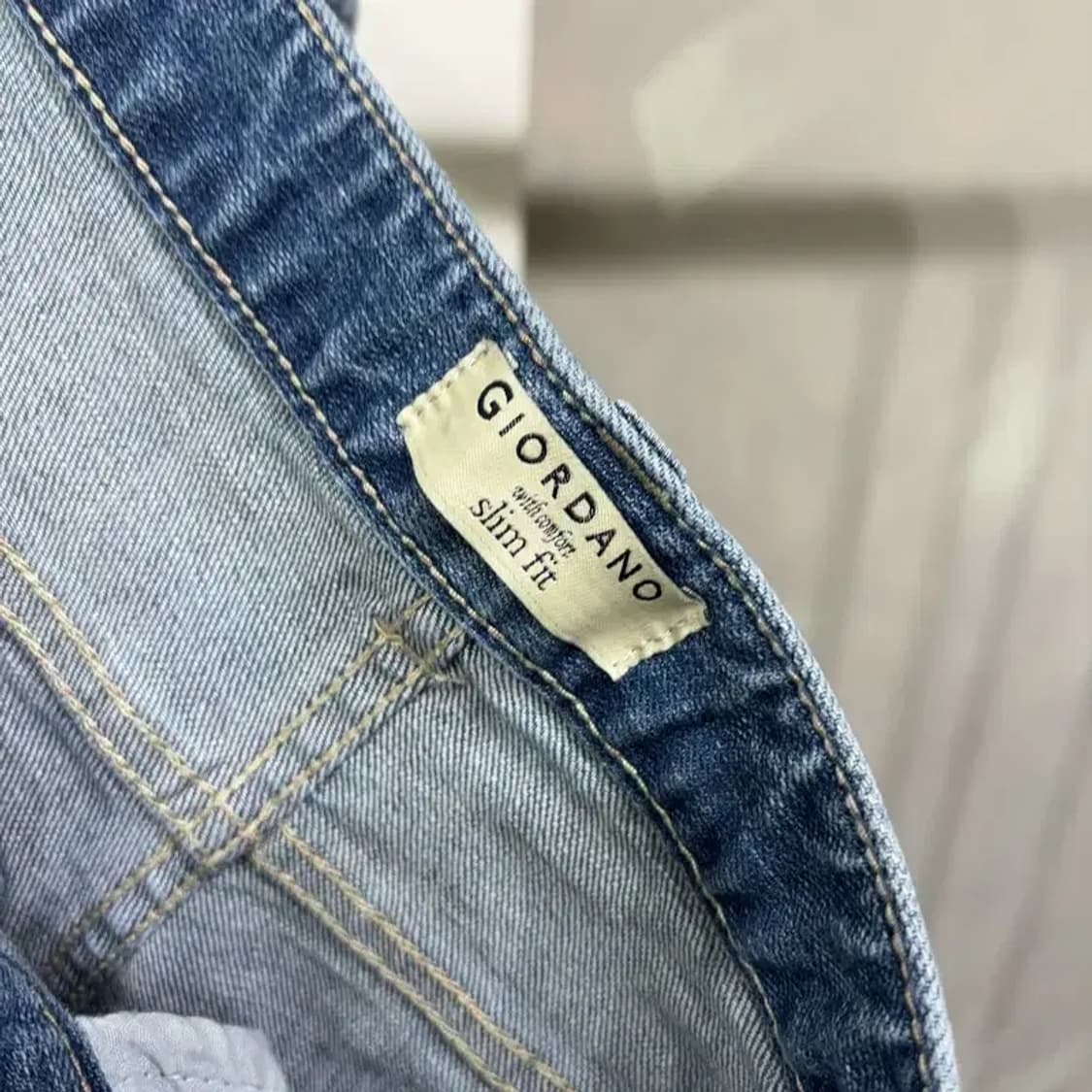 (32인치) 지오다노 스판 워싱 9부 청바지 데님팬츠 상품이미지5