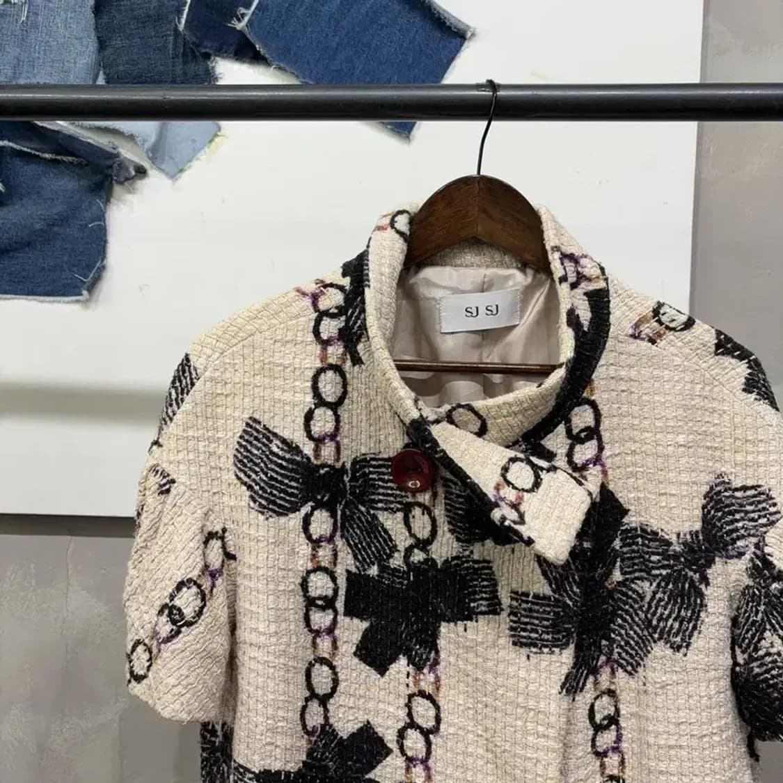 (F) SJSJ 여성 한섬 레이어드 반팔 자켓 상품이미지3