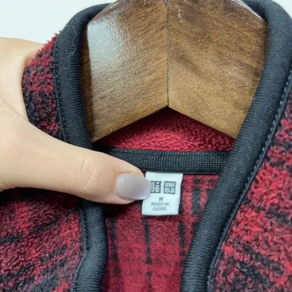 (95) 유니클로 캐주얼 체크 후리스 플리츠 집업 상품이미지3