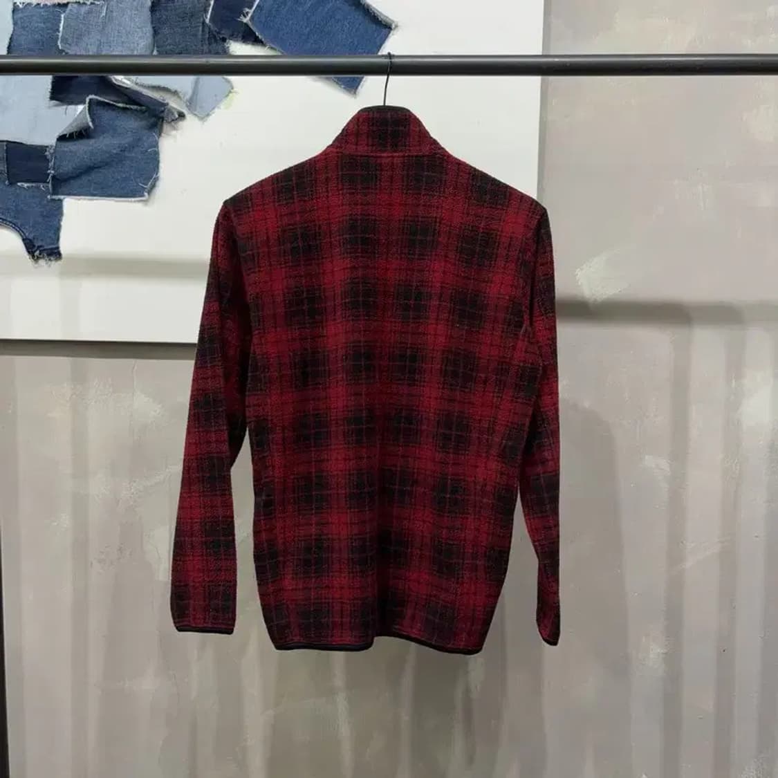 (95) 유니클로 캐주얼 체크 후리스 플리츠 집업 상품이미지5