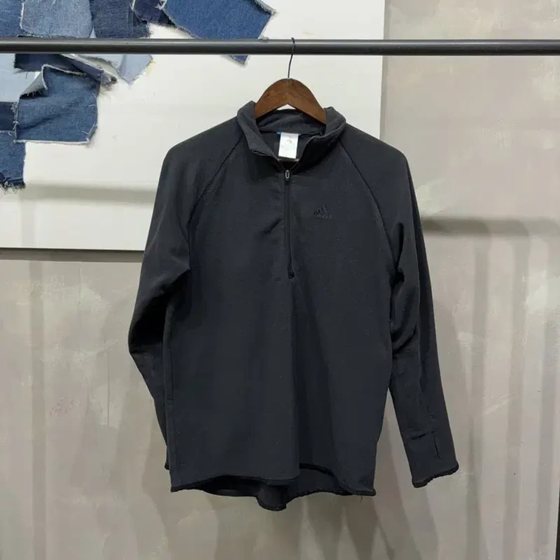 (95) 아디다스 스포츠 운동 반집업 후리스 긴팔티 상품이미지1