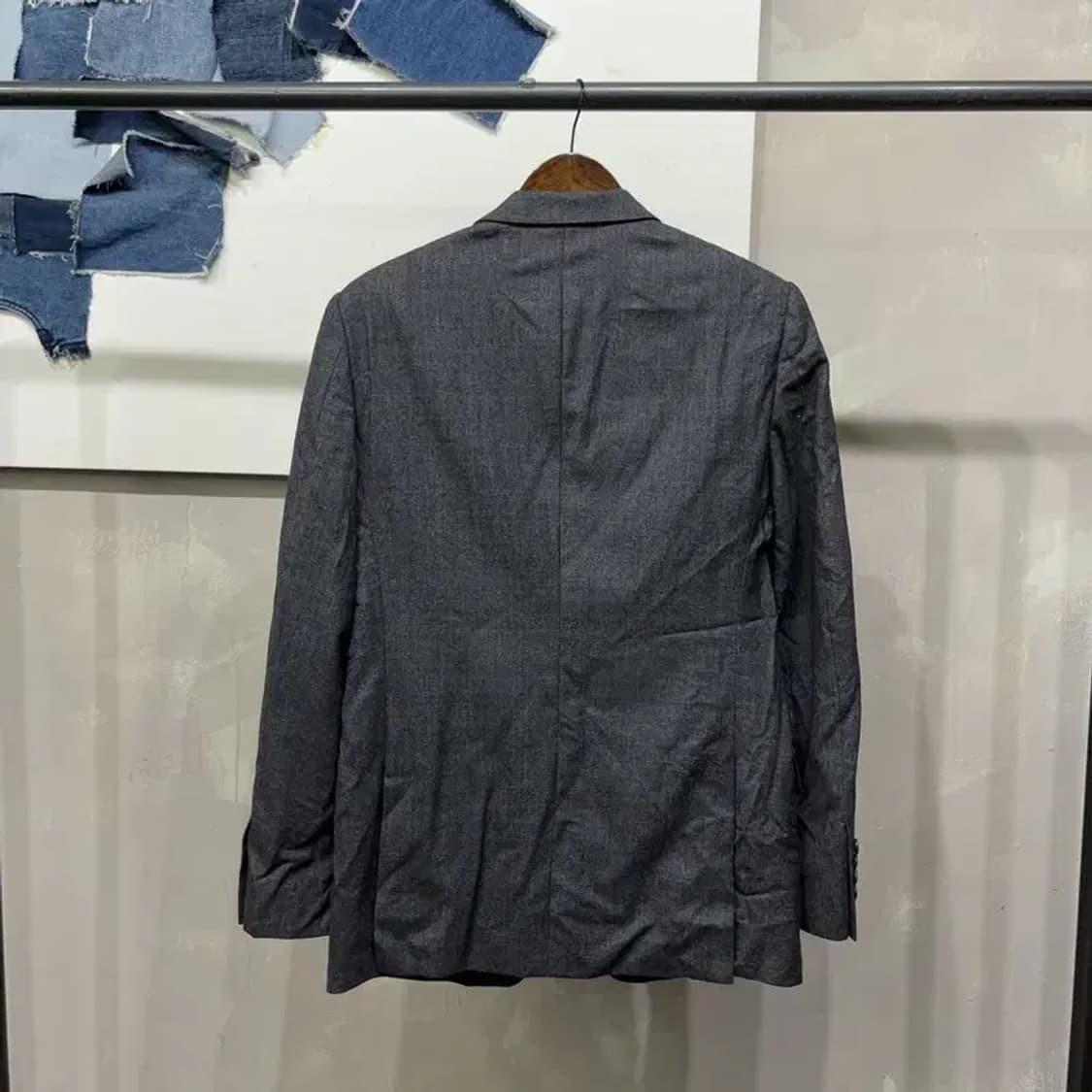 (100) 커스텀멜로우 캐주얼 클래식 모직 블레이저 자켓 상품이미지4