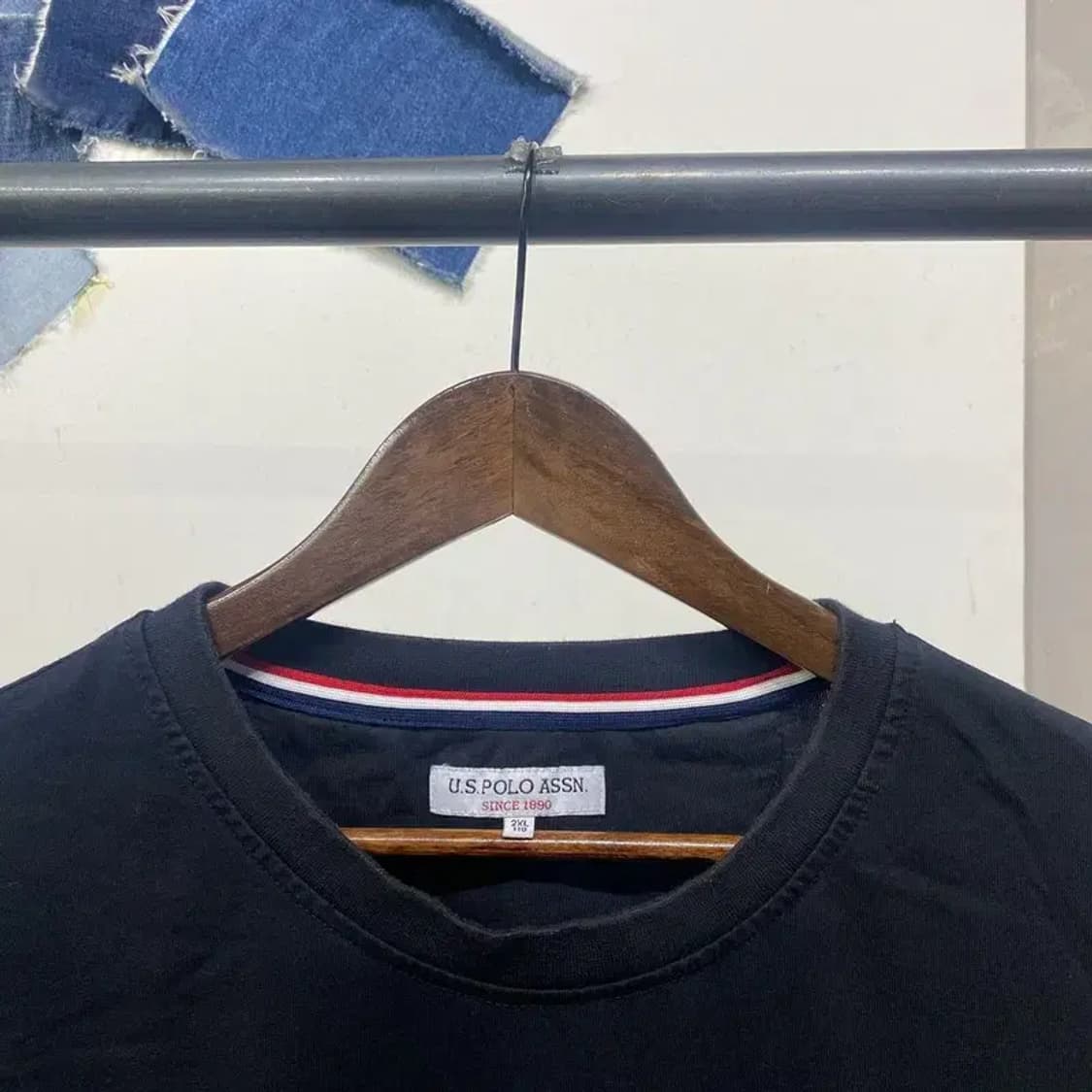(105) US폴로 아센 캐주얼 자수 네이비 롱슬리브 긴팔 티 상품이미지2