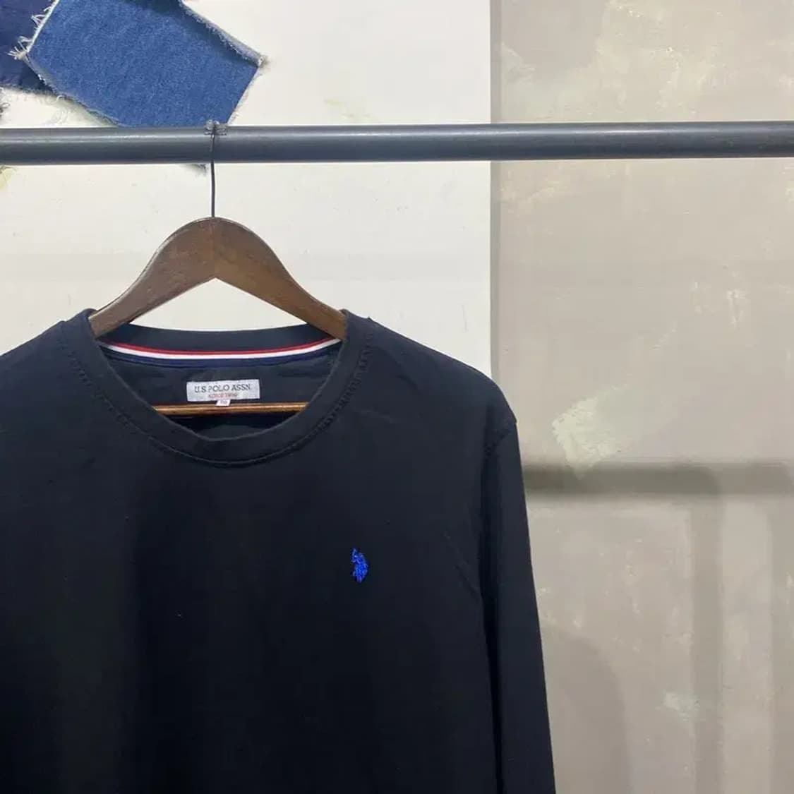 (105) US폴로 아센 캐주얼 자수 네이비 롱슬리브 긴팔 티 상품이미지3