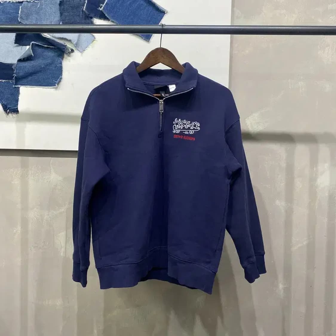 (95) H.M 흐앤므 캐주얼 릴렉스핏 반집업 기모 맨투맨 긴팔 티 상품이미지1