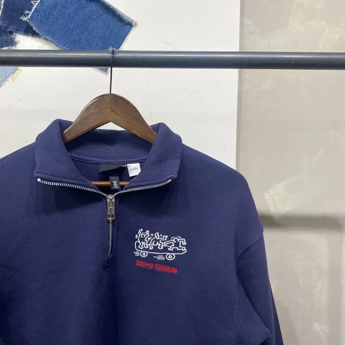 (95) H.M 흐앤므 캐주얼 릴렉스핏 반집업 기모 맨투맨 긴팔 티 상품이미지3