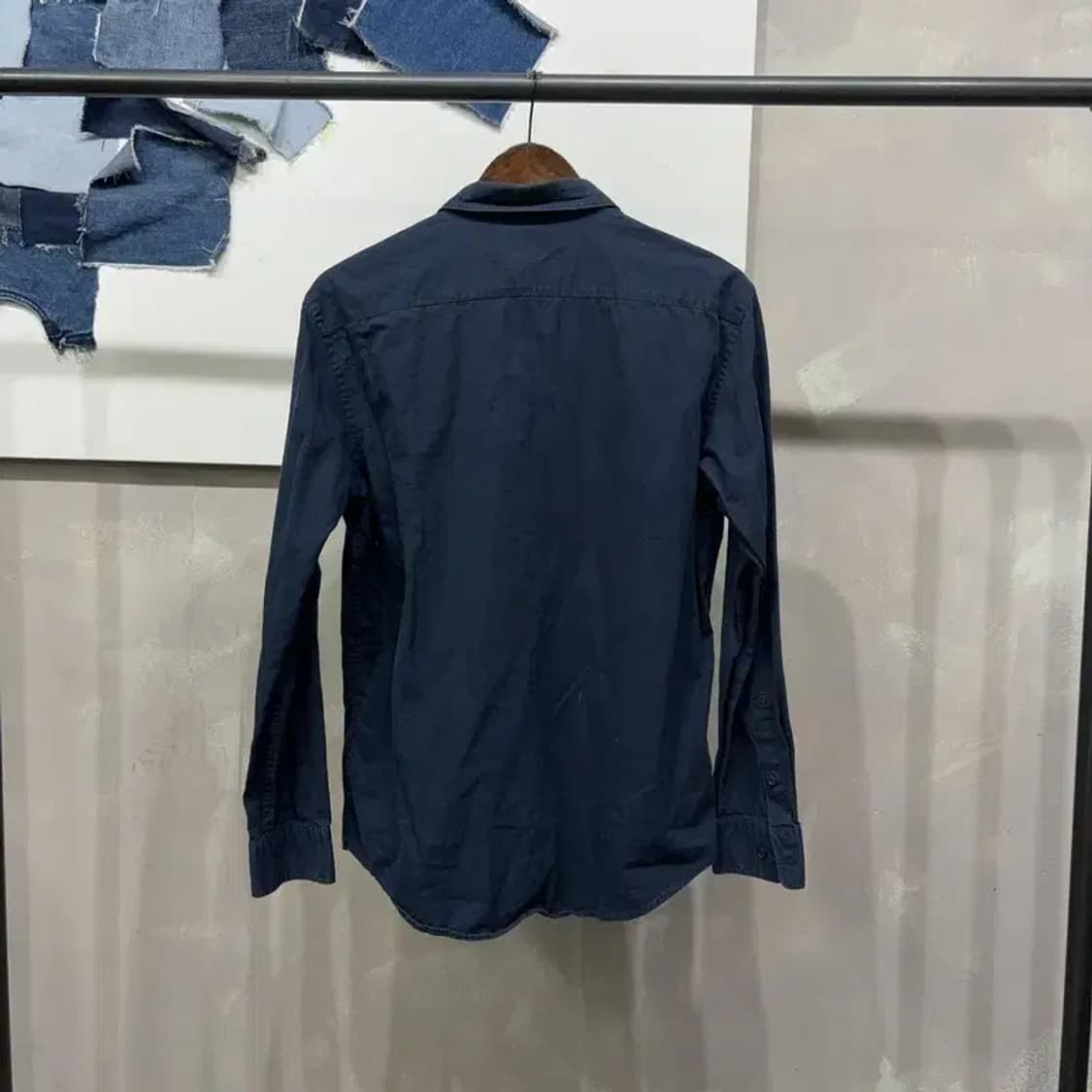 (105) 헤지스 캐주얼 자수 네이비 셔츠 남방 상품이미지4