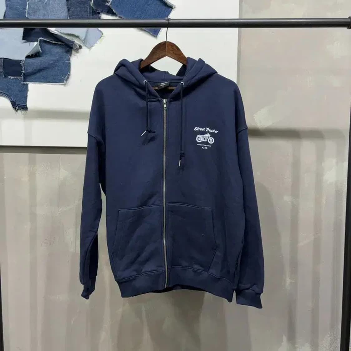 (105) 포에버21 여성 캐주얼 기모 프린팅 후드집업 자켓 상품이미지1