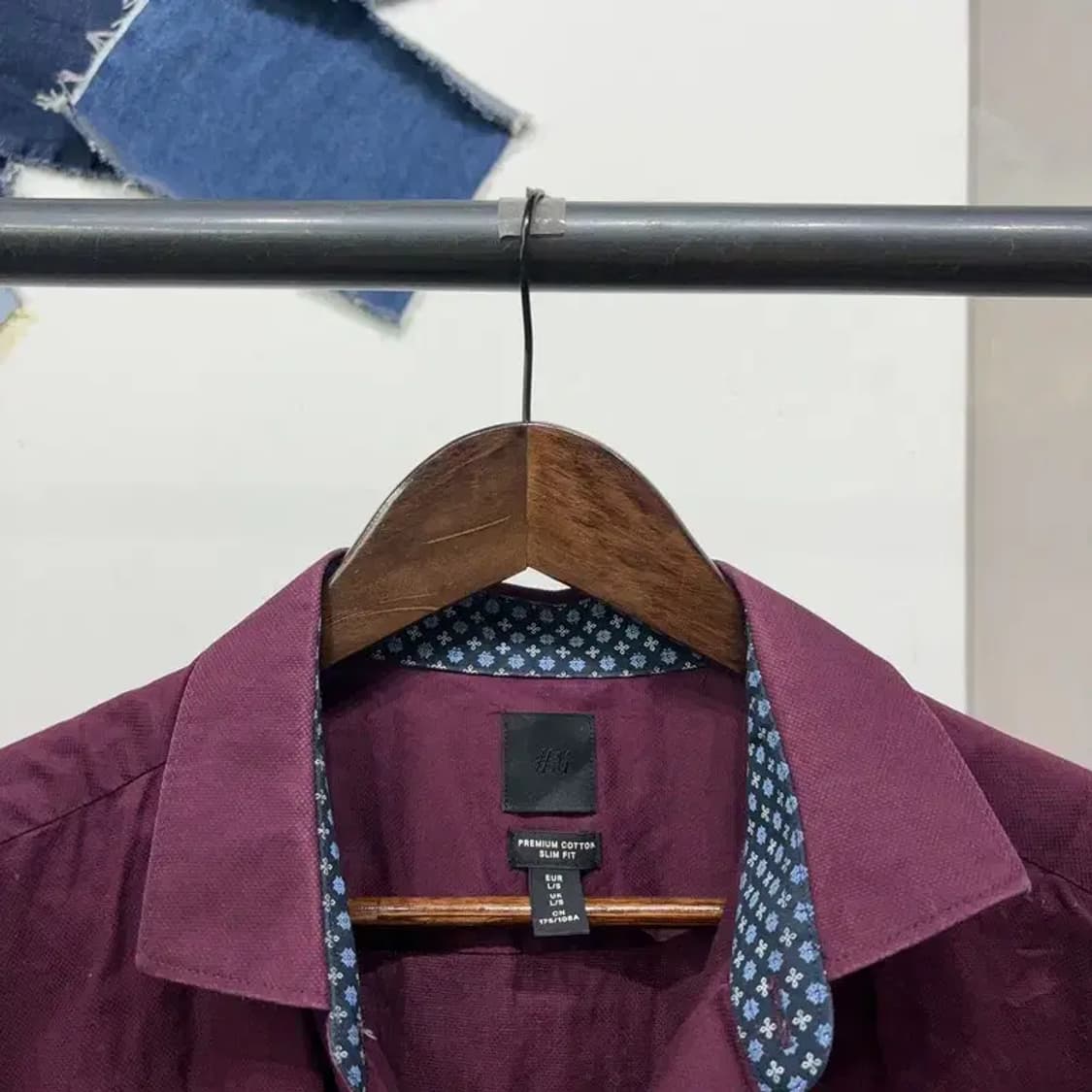 (100) H.M 흐앤므 캐주얼 버건디 셔츠 남방 상품이미지2