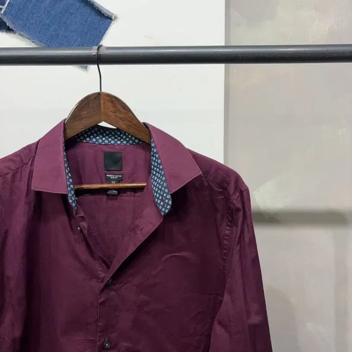 (100) H.M 흐앤므 캐주얼 버건디 셔츠 남방 상품이미지3