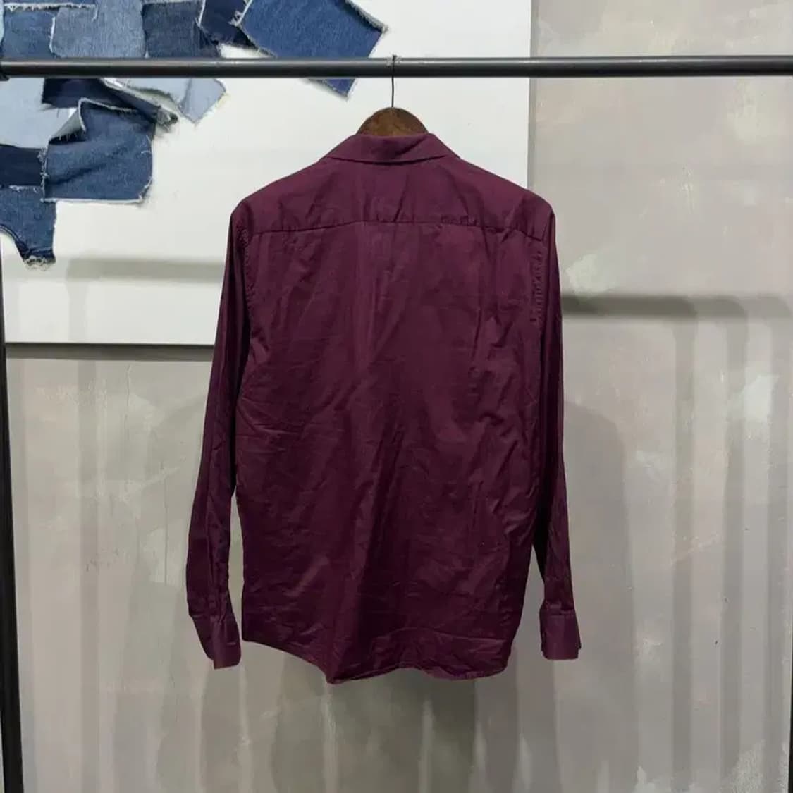 (100) H.M 흐앤므 캐주얼 버건디 셔츠 남방 상품이미지4