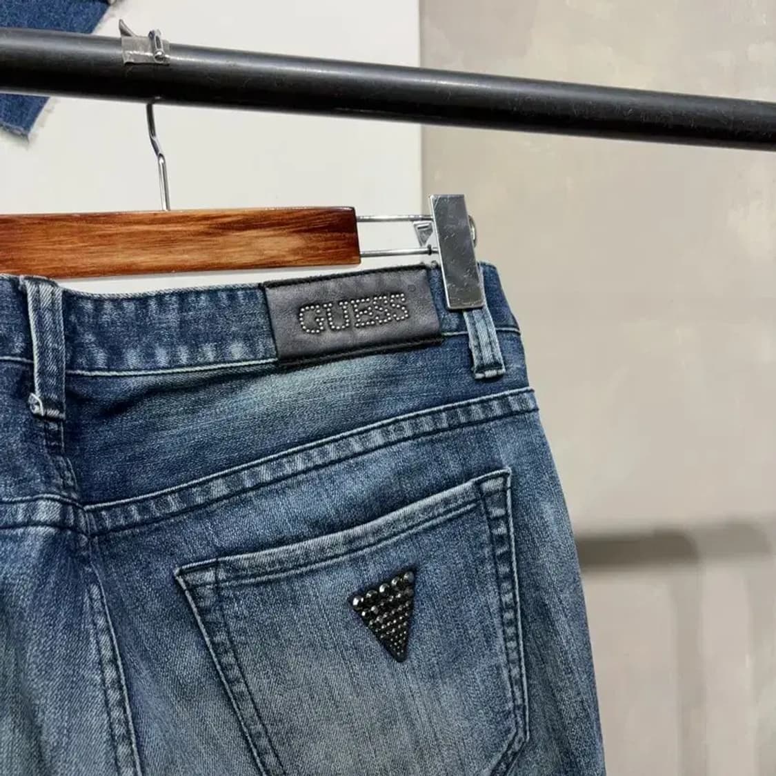 (32인치) 게스 워싱 스판 디스트로이드진 진청바지 데님팬츠 상품이미지4