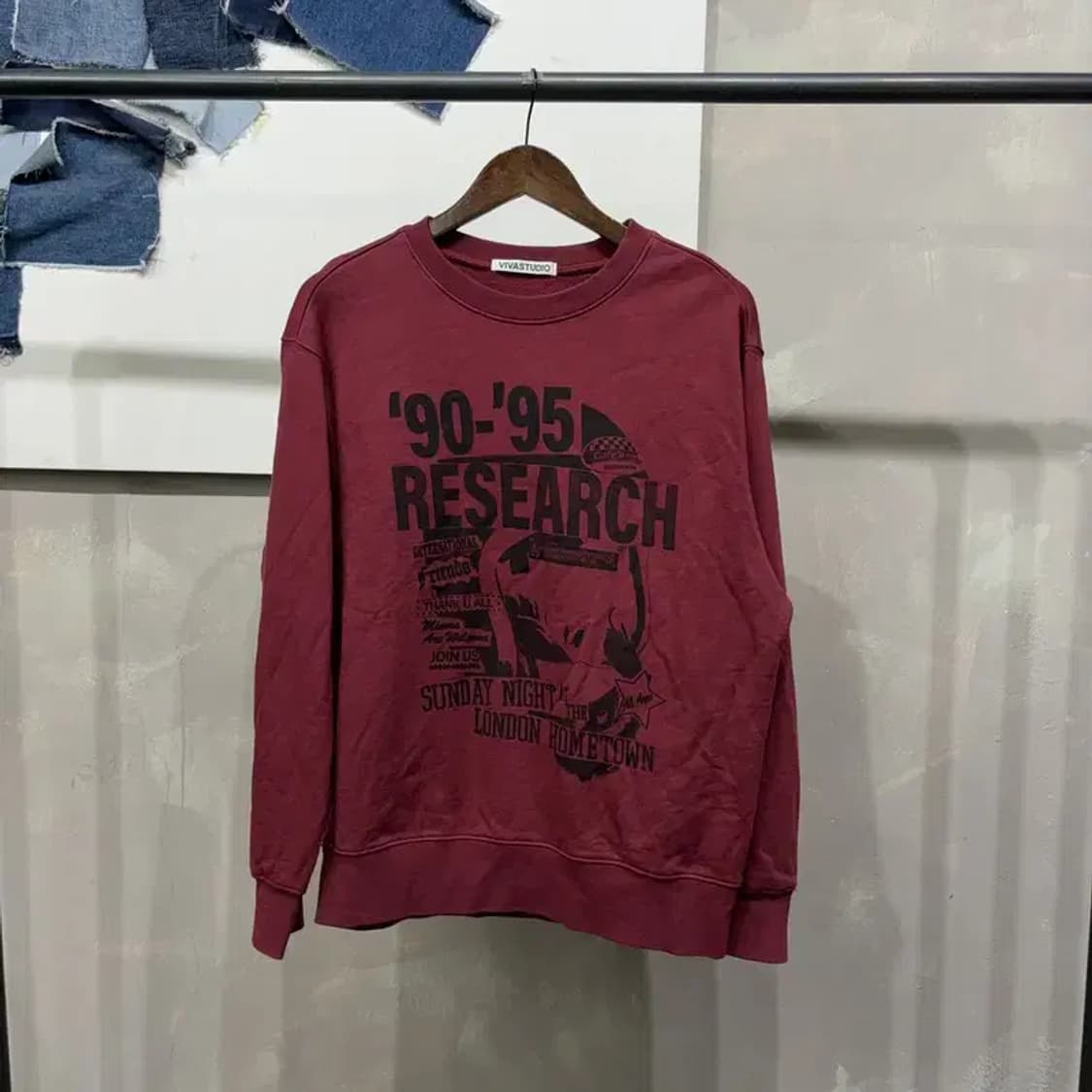 (100) 비바스튜디오 캐주얼 스트릿 프린팅 맨투맨 긴팔티 상품이미지1