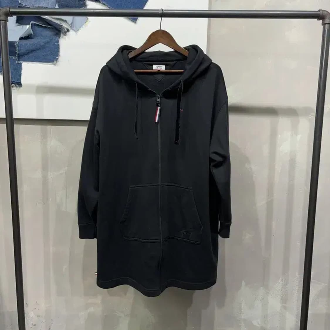 (105) 타미힐피거 캐주얼 기모 롱후드티 상품이미지1