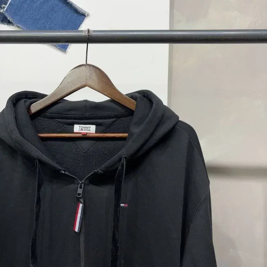 (105) 타미힐피거 캐주얼 기모 롱후드티 상품이미지3