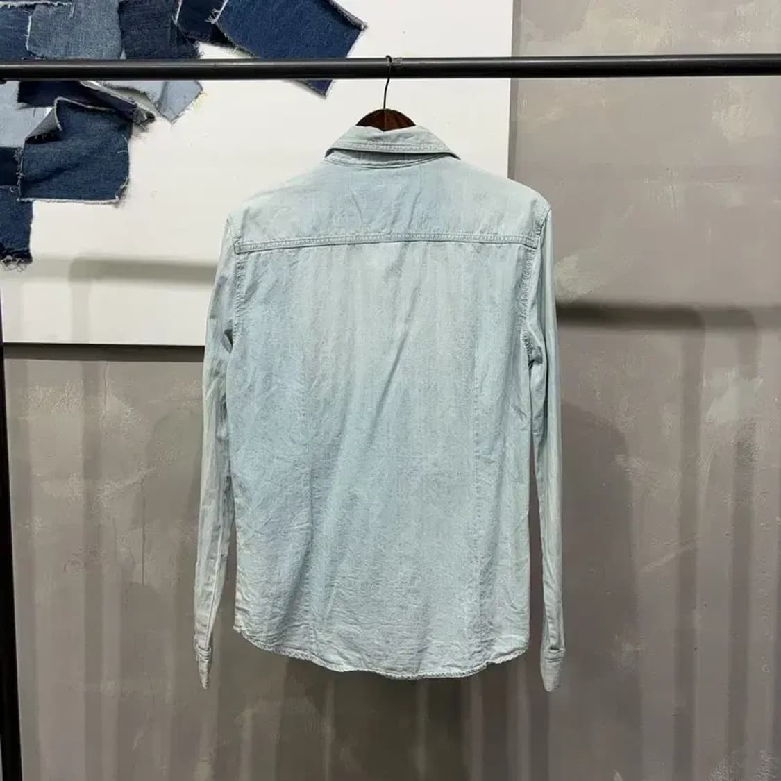 (95) 게스 웨스턴 투포켓 연청 데님 셔츠 청남방 상품이미지4