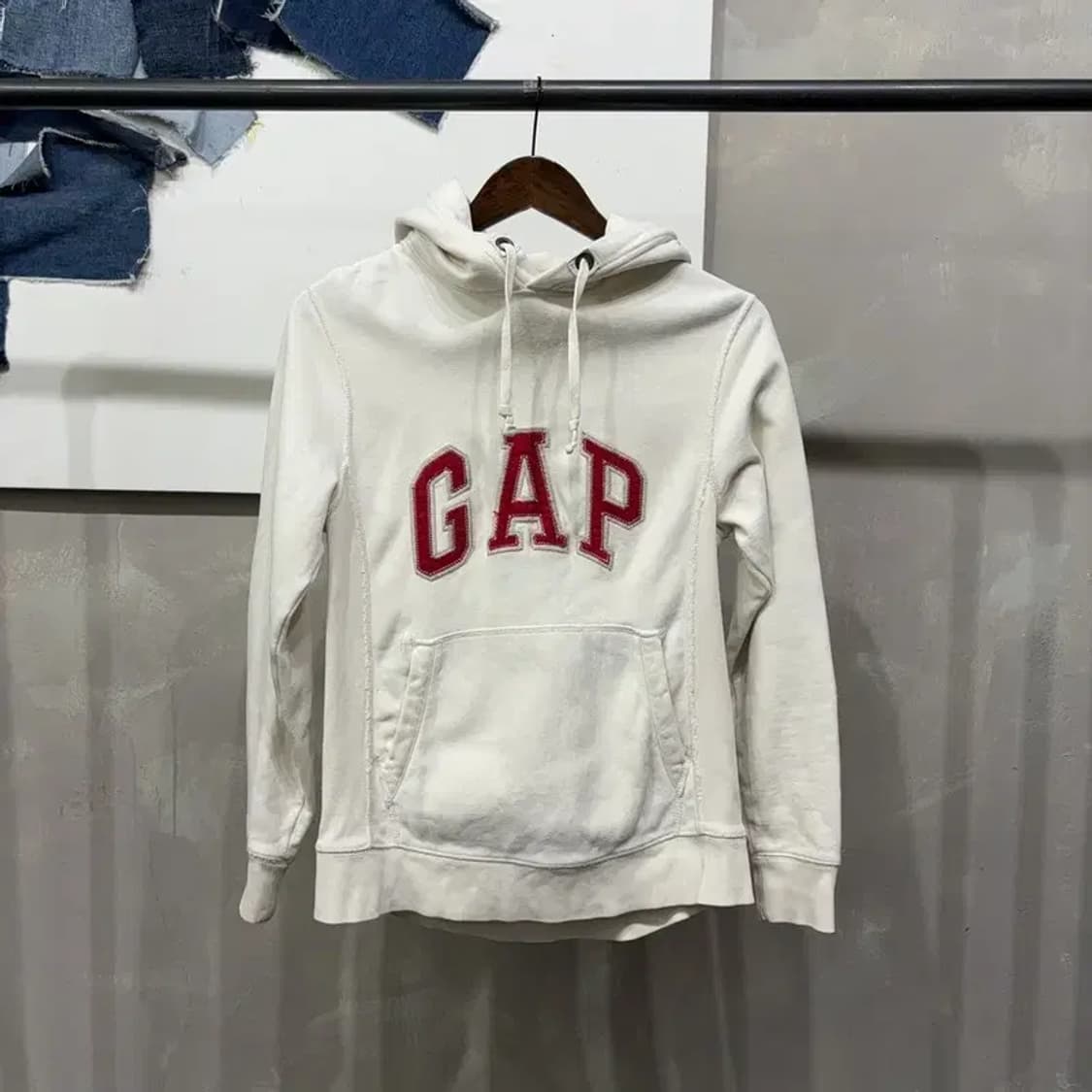 (90) GAP 갭 여성 기모 자수 기모 후드티 상품이미지1