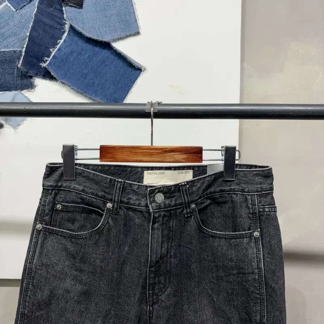 (31인치) 페이탈리즘 스트릿 흑청바지 블랙진 상품이미지2