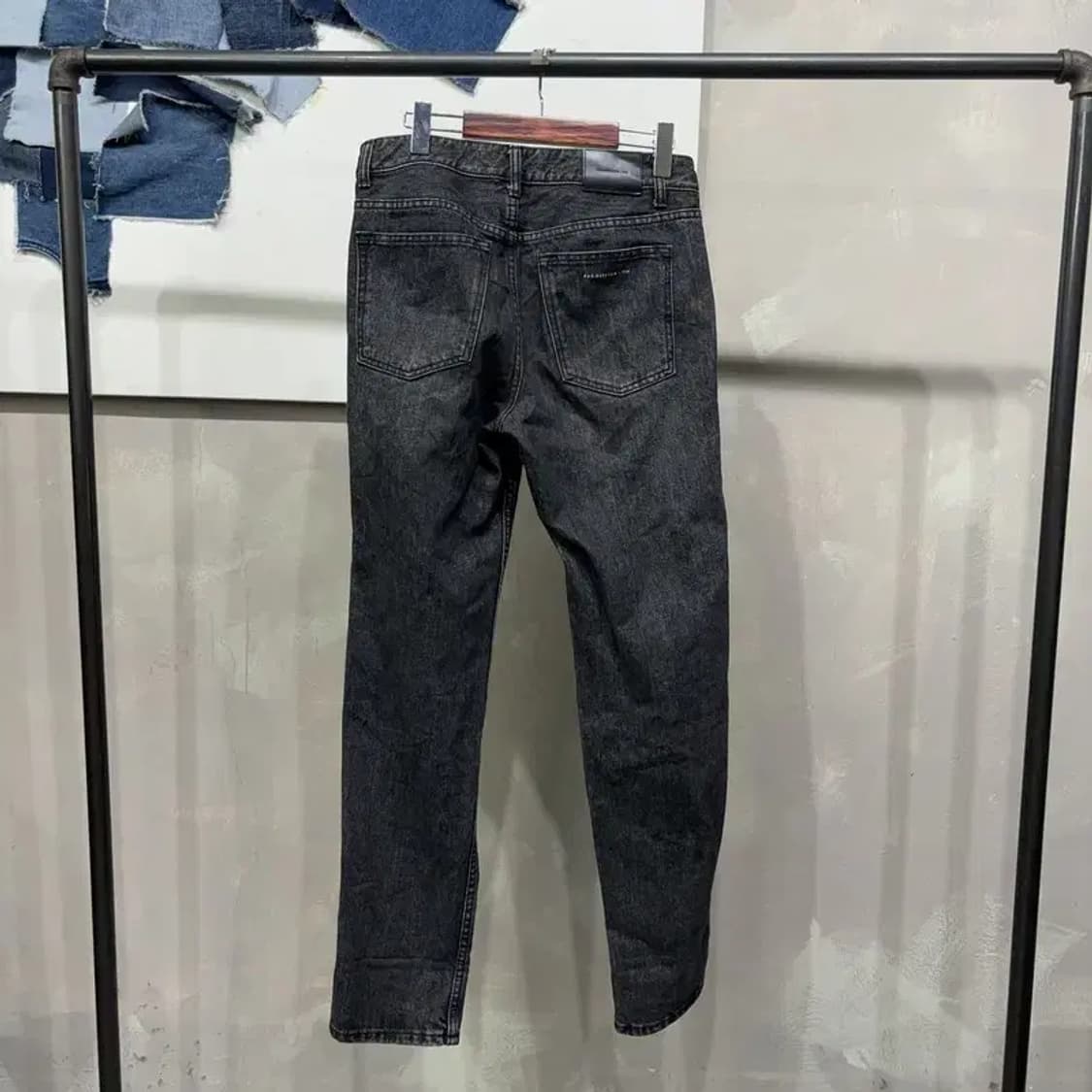 (31인치) 페이탈리즘 스트릿 흑청바지 블랙진 상품이미지3