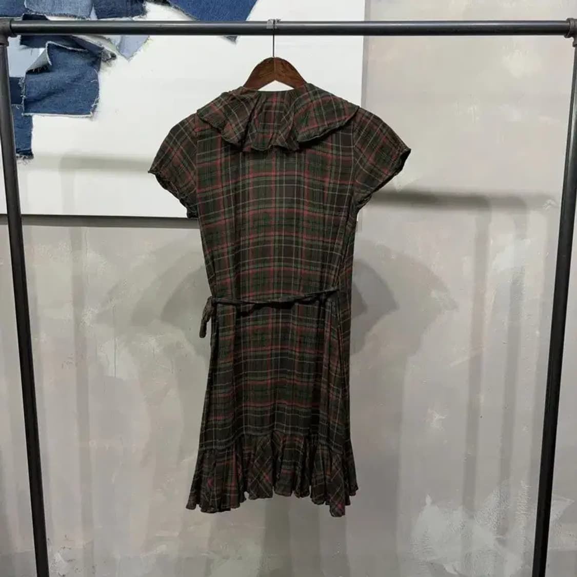 (80) 폴로 랄프로렌 여성 체크 프릴 비스코스 원피스 상품이미지5
