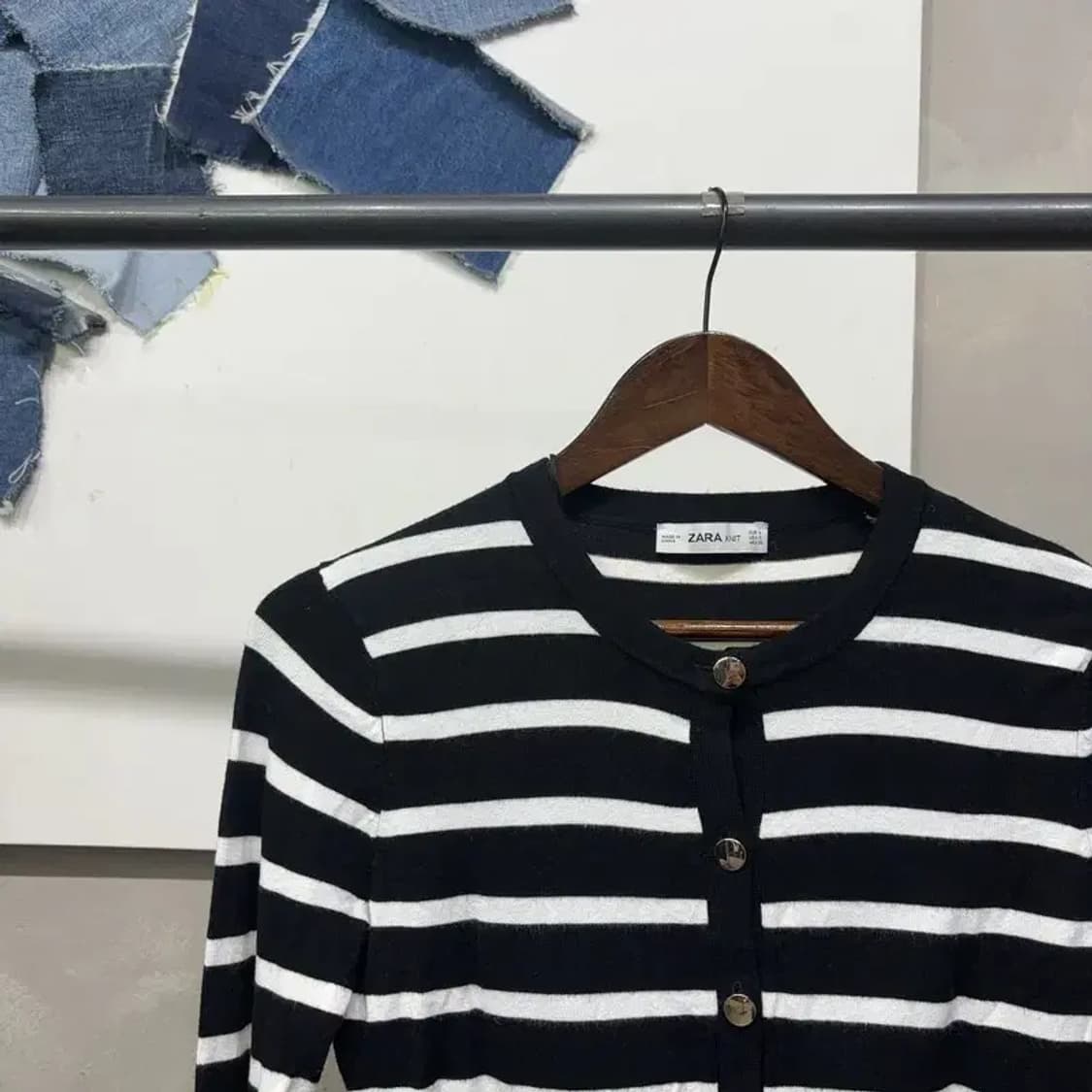 (85) 자라 ZARA 여성 스트라이프 라운드 가디건 상품이미지3