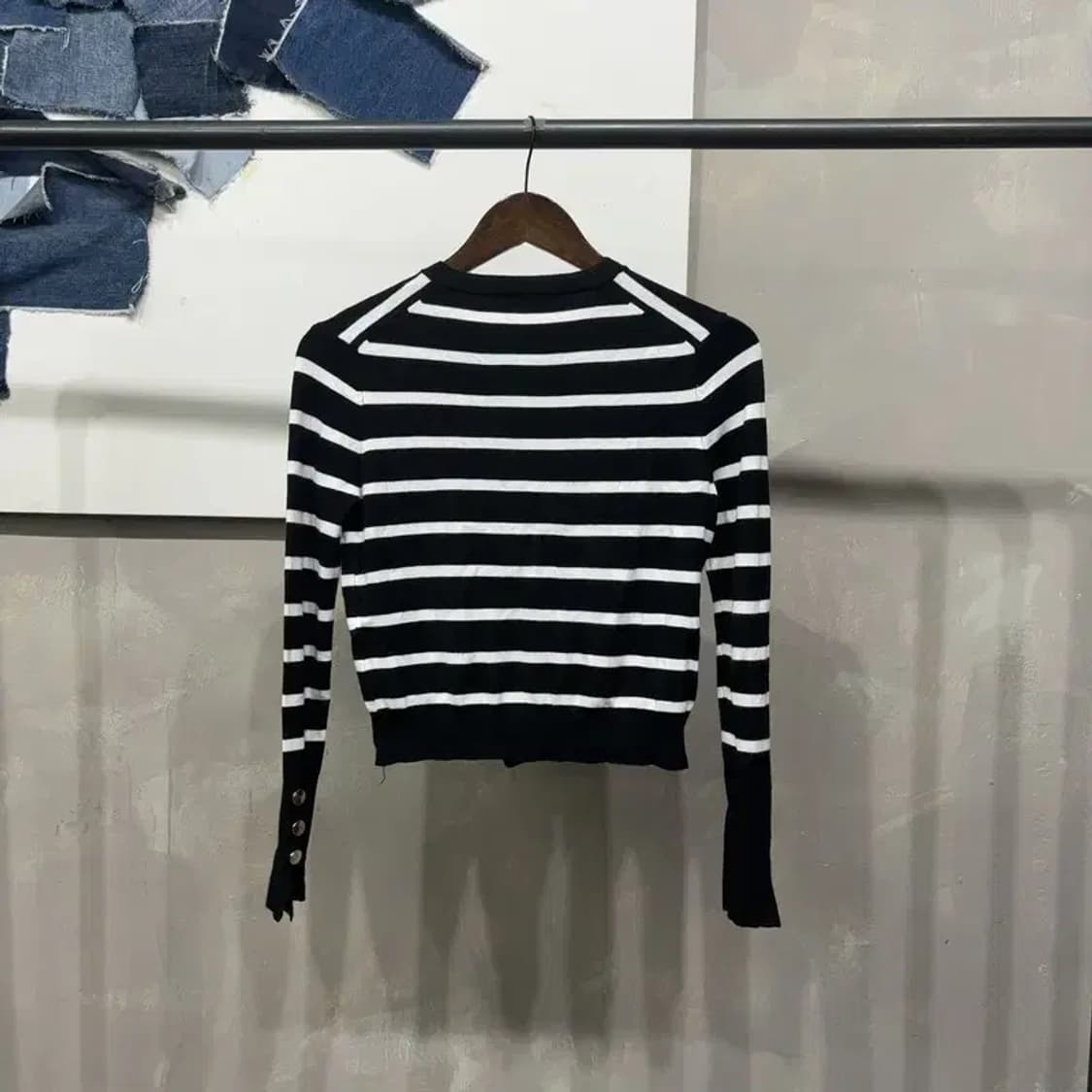 (85) 자라 ZARA 여성 스트라이프 라운드 가디건 상품이미지4